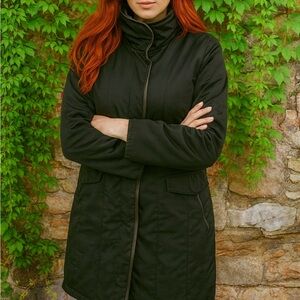 AUTHIER Italian Luxury Black Down Fill Zip-Front Ski Coat, M